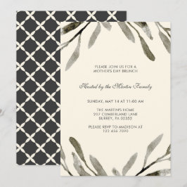 Botaniskt mors dagfrunchkort inbjudningar