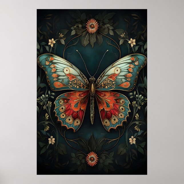 Botaniskt Moth Arttryck, Dyster Akademia Poster (Framsidan)