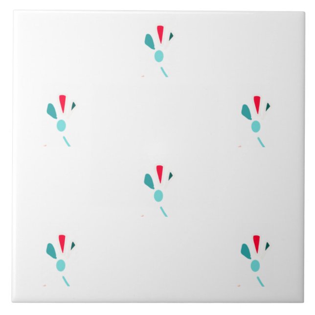 Botaniskt motiv Ceramic Tile Kakelplatta (Framsidan)