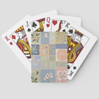 Botaniskt mozaik i blomning casinokort