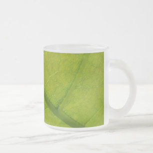 Botaniskt naturfoto från grönt Löv Frostad Glasmugg