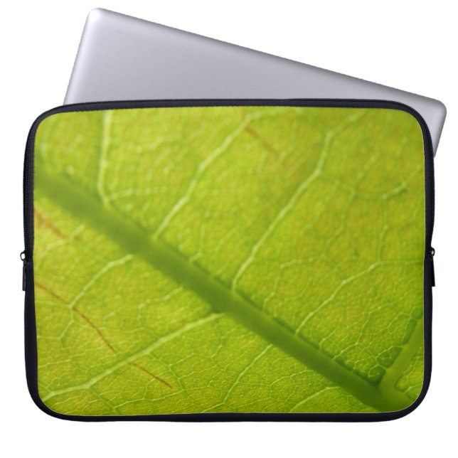 Botaniskt naturfoto från grönt Löv Laptop Sleeve (Framsidan)