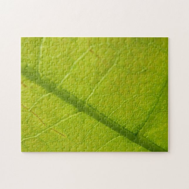 Botaniskt naturfoto från grönt Löv Pussel (Horisontell)