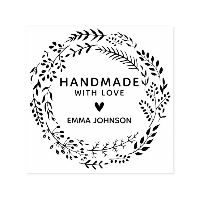 Botaniskt natursköljningsskydd med Kärlek Självfärgande Stämpel (Design)