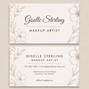 Botaniskt och svart makeup Artist Beauty Visitkort