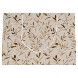 Botaniskt olivblad Beige blommönster