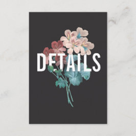 Botaniskt omfamningbröllop specificerar kortet tilläggskort