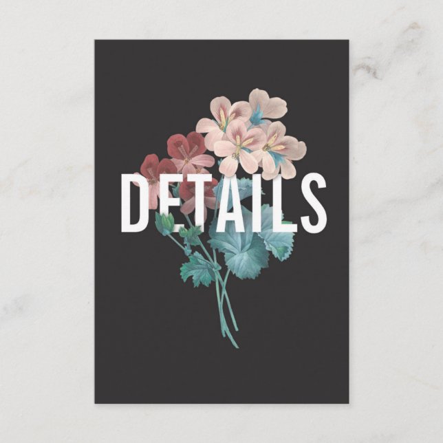 Botaniskt omfamningbröllop specificerar kortet tilläggskort (Framsida)