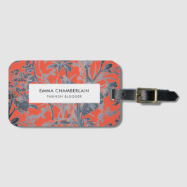 Botaniskt Orange Chinoiserie Anpassningsbar Luggag Bagagebricka
