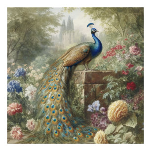 Botaniskt: påk nära slott i engelska trädgården fototryck