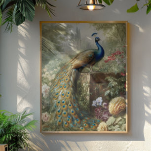 Botaniskt: påk nära slott i engelska trädgården poster