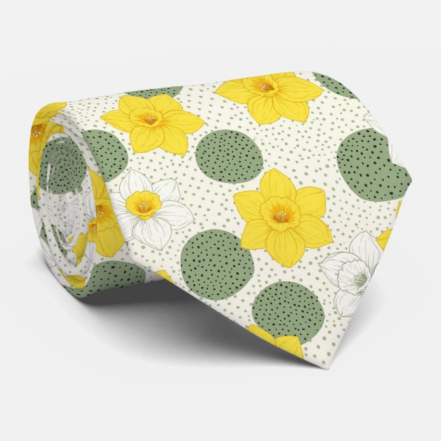 Botaniskt påsklilja blommigt geometriskt mönster ( slips (Rullad)