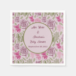 Botaniskt peony Eucalyptus Girl Baby Shower Pappersservett
