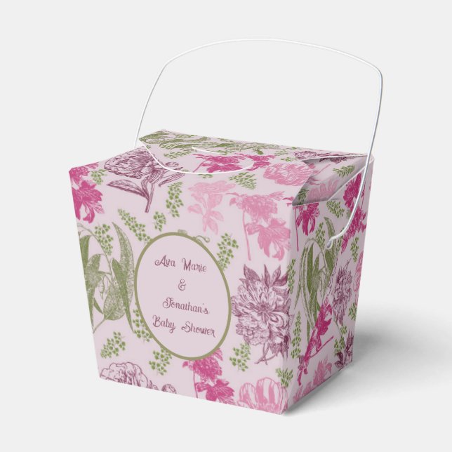 Botaniskt peony Eucalyptus Girl Baby Shower Presentaskar (Framsidan Sidan)
