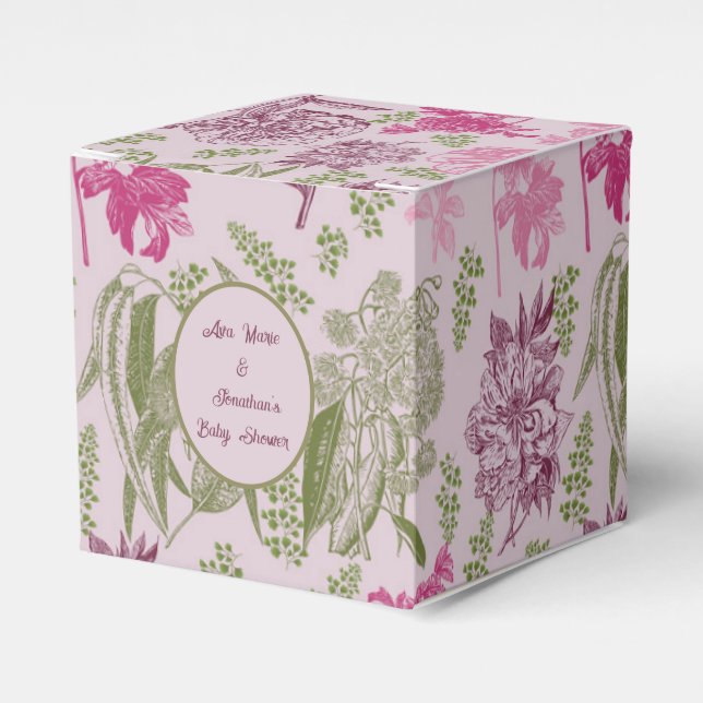 Botaniskt peony Eucalyptus Girl Baby Shower Presentaskar (Framsidan Sidan)