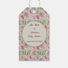 Botaniskt peony Eucalyptus Girl Baby Shower Presentetikett