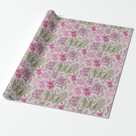Botaniskt peony Eucalyptus Girl Baby Shower Presentpapper