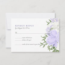 Botaniskt periwinkle Watercolor Bröllop OSA Card