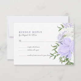 Botaniskt periwinkle Watercolor Bröllop OSA Card