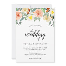 Botaniskt persikofärgat Ro Blommigt Bröllop