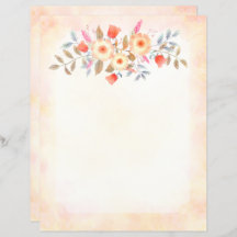 Botaniskt persikogradient brevpapper