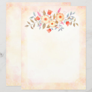 Botaniskt persikogradient brevpapper