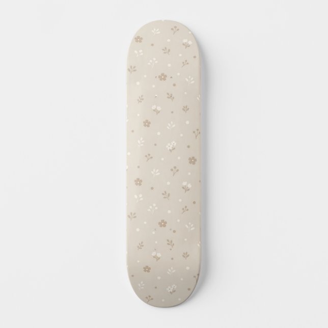 Botaniskt prickmönster mini skateboard bräda 18,5 cm (Framsida)