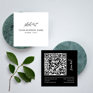 Botaniskt QR-Anpassningsbar med enkel Elegant Fyrkantigt Visitkort