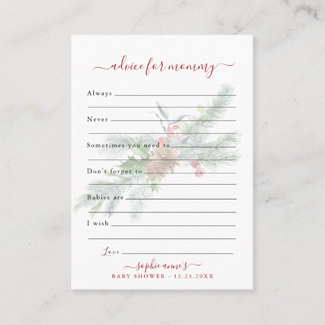 Botaniskt råd för Mamma babyskor Tilläggskort (Framsida)