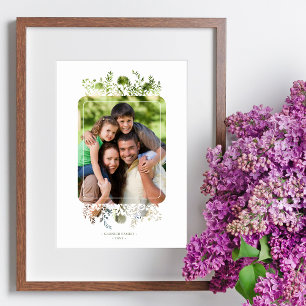 Botaniskt Ram Elegant Wildblommor Photo Family Poster