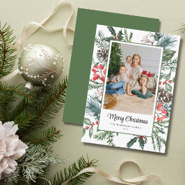 Botaniskt Ram Photo God jul Julkort