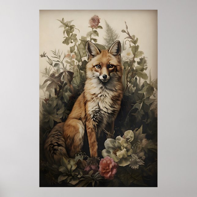 Botaniskt Rävvykort, Mörk Akademisk Skog Poster (Framsidan)
