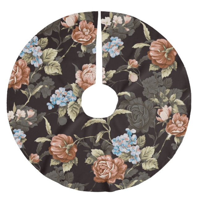 Botaniskt ro: abstraktens blommönster. julgransmatta borstad polyester (Framsidan)