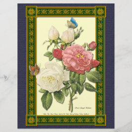 Botaniskt rödVit ros Anpassningsbar Flyer