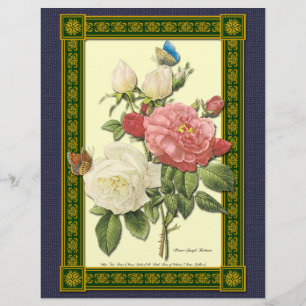 Botaniskt rödVit ros Anpassningsbar Flyer