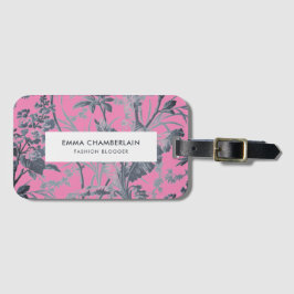 Botaniskt Rosa Chinoiserie Anpassningsbar Luggage  Bagagebricka