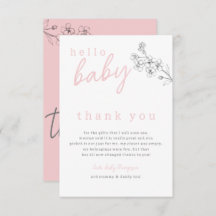 Botaniskt Rosa Hej Baby Baby Shower Tack