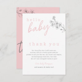 Botaniskt Rosa Hej Baby Baby Shower Tack