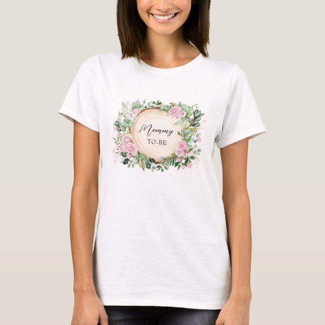 Botaniskt Rosa ros Mamma som ska vara babyskor T Shirt (Framsida)