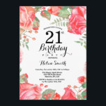 Botaniskt rött Blommigt 21:a födelsedagsinbjudan Inbjudningar<br><div class="desc">Botaniska röda Blommigten 21:a födelsedagsinbjudan. Blommigt Rosa Barn på födelsedagsinbjudan för kvinnor. Vattenfärgsblomma Blommigt blomma. Elegant Rosa ros och Peony Flowers. Vuxen födelsedag. Vit bakgrund. Svarta och vita. 13:e 15:e 16:e 18:e 20:e 30:e 40:e 60:e 70:e 80:e 90:e 100:e, alla åldrar.Om du vill göra ytterligare anpassningar klickar du på knappen...</div>