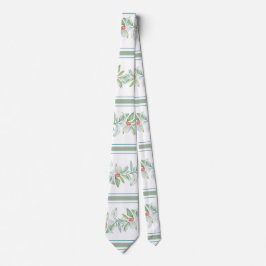 Botaniskt rött och Grönt Jul Neck Tie Slips