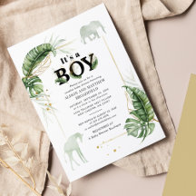 Botaniskt Safari Animals Boy Shower