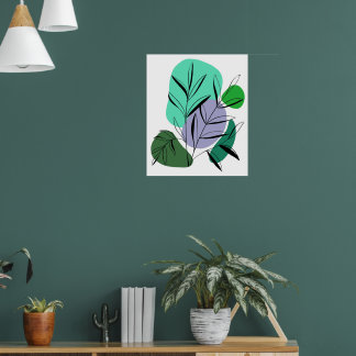 Botaniskt saldo: Löv och Abstrakter Poster