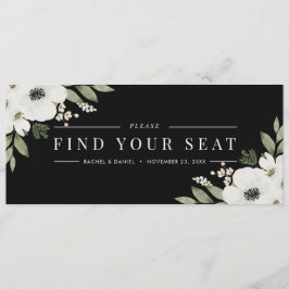 Botaniskt sidhuvud för det moderna svarta Blommigt