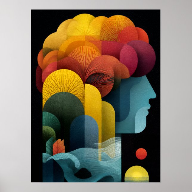 Botaniskt sinnesprofil Vibrerande lager Poster (Framsidan)