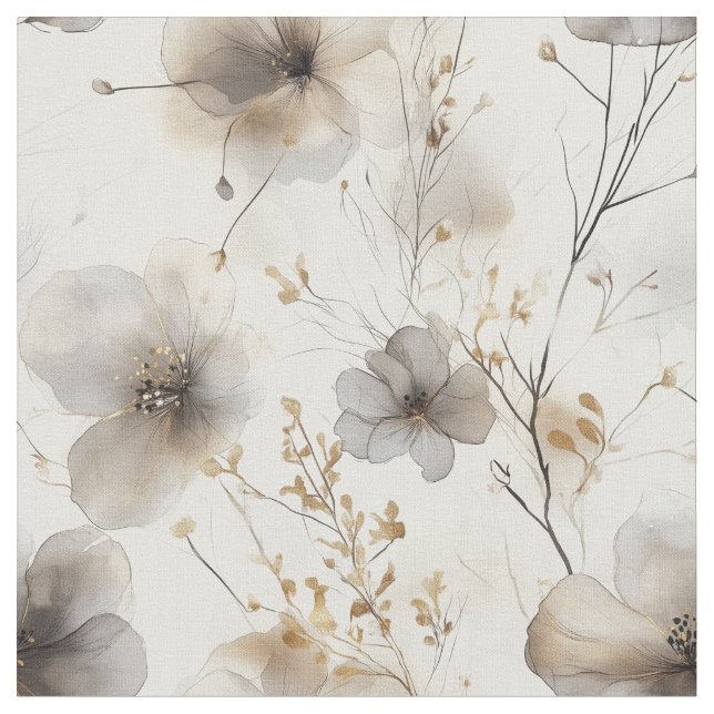 Botaniskt sketch tyg (Närbild)