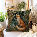 Botaniskt skogskog Fox William Morris Inspired Kudde<br><div class="desc">Den här kudden har en viskartad design som ger en fin räv mitt i en lush-skog till liv,  omgiven av invecklade botaniska löv och känsliga blommigtar mellan art nouveau och stil.</div>