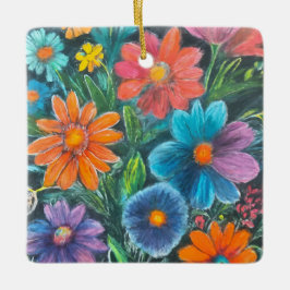 Botaniskt skönhet: Artetisk Blommigt för prydnadsm Julgransprydnad Keramik