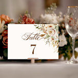 Botaniskt skript från Rustic Autumn Ro Bordsnummer<br><div class="desc">Romantik på hösten bröllop fångas upp i denna elegant med vattenfärg ro och grön i varm Höst färger av terrakotta,  elfenben,  rost,  kastanj,  dammblått och sage grönt med beröring av guld-gnistor. I den här designen finns också unika textbilder i ett anpassningsbar-calligraphy-skript med färg som kan anpassas i designredigeraren.</div>