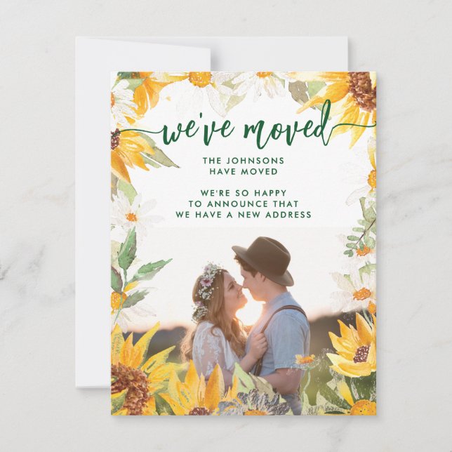 Botaniskt solcellsblommor Förändring av Adress Fly Meddelande (Framsida)